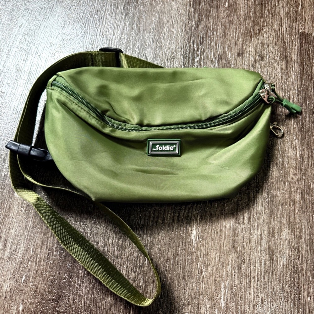 The Foldie Belt Bag Unisex Olive Green Nylon Adjustable Waist Pack Travel